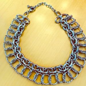 Statement Silver Collar Necklace